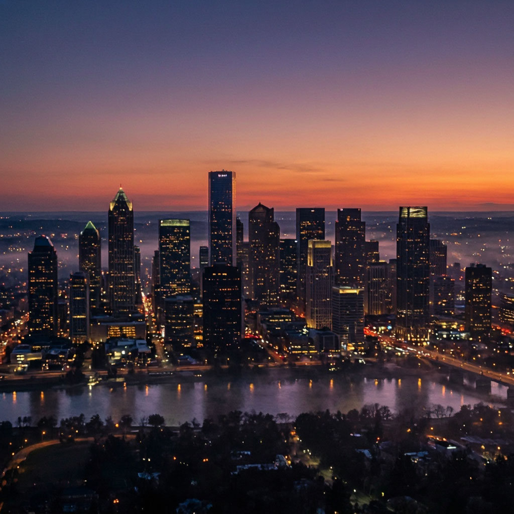 Houston skyline at dusk